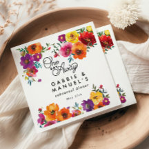 Fiesta Colorful Floral Black Rehearsal Dinner