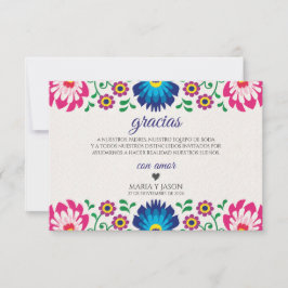 Fiesta Colorful Floral Botanical Spanish Wedding Bedankkaart