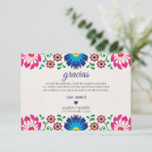 Fiesta Colorful Floral Botanical Spanish Wedding Bedankkaart (Staand voorkant)
