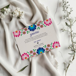 Fiesta Colorful Floral Botanical Spanish Wedding Bedankkaart