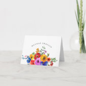 Fiesta Colorful Floral Mexico Spanish Wedding Bedankkaart (Voorkant)