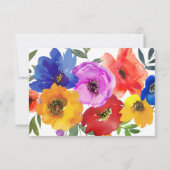 Fiesta Colorful Floral Mexico Wedding Details RSVP Kaartje (Achterkant)