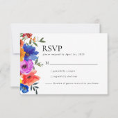 Fiesta Colorful Floral Mexico Wedding RSVP Kaartje (Voorkant)