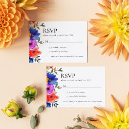Fiesta Colorful Floral Mexico Wedding RSVP Kaartje