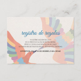 Fiesta Colorful Floral Modern Boda Spanish Wedding Informatiekaartje