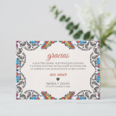 Fiesta Colorful Flowers Botanical Spanish Wedding Bedankkaart (Staand voorkant)