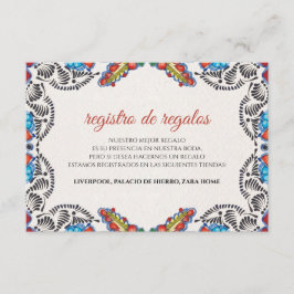 Fiesta Colorful Flowers Botanical Spanish Wedding Informatiekaartje