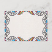 Fiesta Colorful Flowers Botanical Spanish Wedding Informatiekaartje (Achterkant)