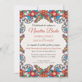 Fiesta Colorful Flowers Botanical Spanish Wedding Kaart
