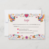 Fiesta Colorful Flowers Botanical Spanish Wedding RSVP Kaartje (Voorkant)