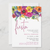 Fiesta Colorful Flowers Vrijgezellenfeest Kaart (Voorkant)