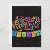 Fiesta Colorful Stippen Flag Banner Birthday Party Kaart (Achterkant)