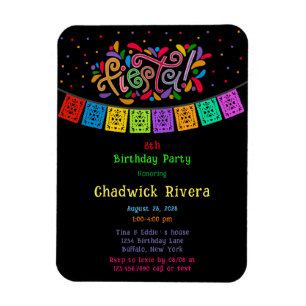 Fiesta Colorful Stippen Flag Banner Birthday Party Magneet