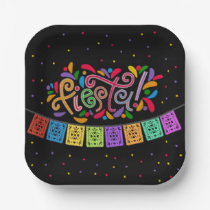 Fiesta Colorful Stippen Flag Banner Birthday Party Papieren Bordje