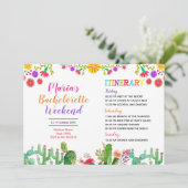 Fiesta Colorful Vrijgezellenfeest Itinerary Kaart (Staand voorkant)