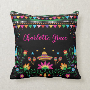 Fiesta Confetti Pattern Mexican Floral Kussen