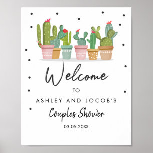 Fiesta Couples douche Cactus Bridal Welkomstteken Poster