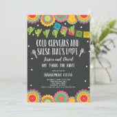 Fiesta Couples Engagement Party Bridal Fiesta Inv Kaart (Staand voorkant)