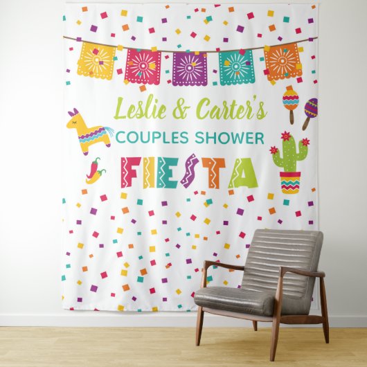 Fiesta Couples Shower Backdrop - Piñata WH Wandkleed (In situ)