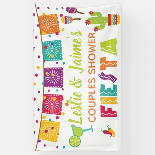 Fiesta Couples Shower Banner - Witte achtergrond (Verticaal)