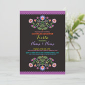 Fiesta Couples Shower Engage Mexican Floral Invite Kaart (Staand voorkant)