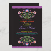 Fiesta Couples Shower Engage Mexican Floral Invite Kaart (Voorkant / Achterkant)