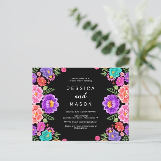 Fiesta Couples Shower Invitation Briefkaart (Staand voorkant)