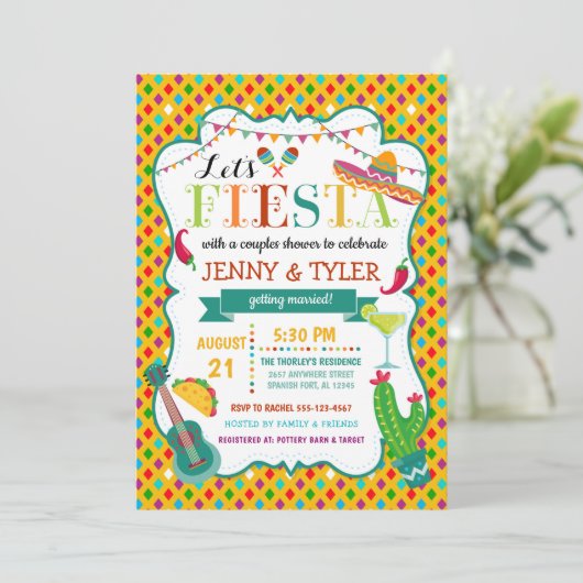 Fiesta Couples Shower Kaart (Staand voorkant)