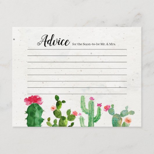 Fiesta Couples Shower Modern Advice Card Informatiekaartje (Voorkant)