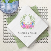 Fiesta Crest Krans Monogram Huwelijk Servet