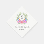 Fiesta Crest Krans Monogram Huwelijk Servet (Hoek)