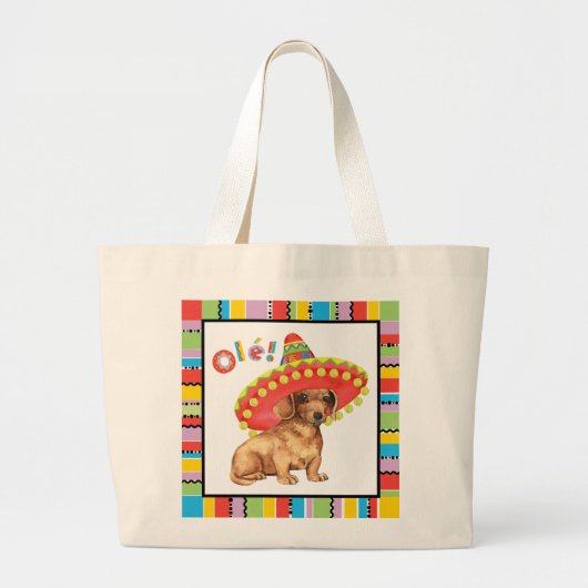 Fiesta Dachshund Grote Tote Bag (Voorkant)