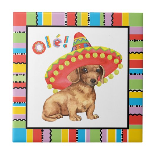 Fiesta Dachshund Tegeltje (Voorkant)