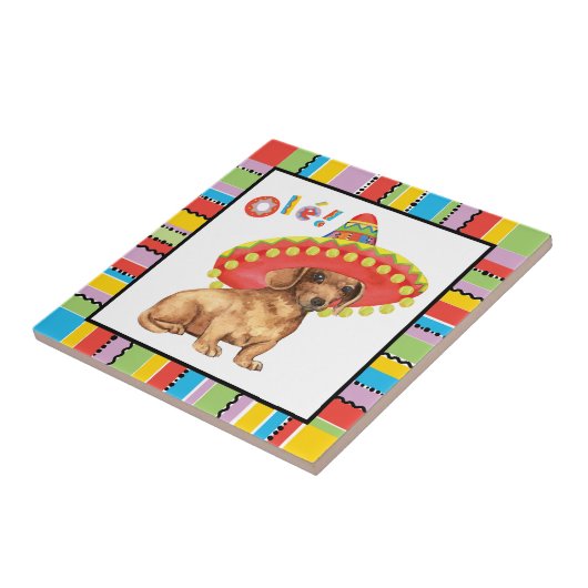 Fiesta Dachshund Tegeltje (Zijkant)