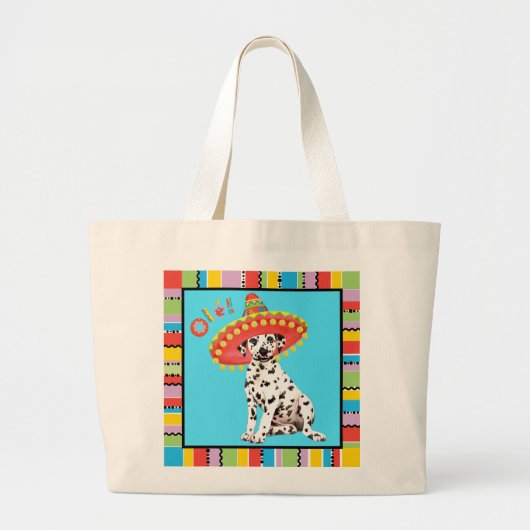 Fiesta Dalmatian Grote Tote Bag (Voorkant)