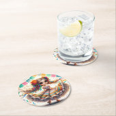 Fiesta Dancing Doll (#10) Paper Coaster Sets Ronde Kartonnen Onderzetter (Insitu)