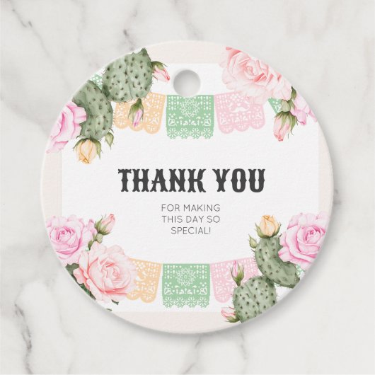 Fiesta Dank je Favoriet Cadeautag Bedankjes Labels (Voorkant)