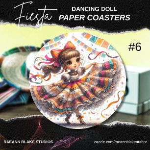 Fiesta Dansende Pop (#6) Papieren Onderzettersets Ronde Kartonnen Onderzetter