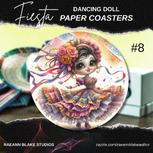 Fiesta Dansende Pop (#8) Papieren Onderzettersets Ronde Kartonnen Onderzetter