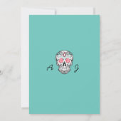 Fiesta Dansende Skeletons Skull Wedding Invitation Kaart (Achterkant)