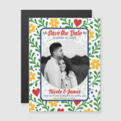 Fiesta de Amor Bold Kleurrijke Bloemen Bewaar de d (Voorkant / Achterkant)