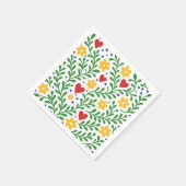 Fiesta de Amor Bold Kleurrijke Bloemen Huwelijk Servet (Hoek)