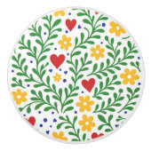 Fiesta de Amor Fun Bold Kleurrijke Bloemen Keramische Knop (Voorkant)