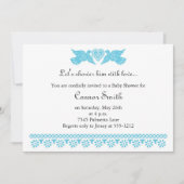 Fiesta de Bebe Blue Tortelduifjes Baby shower Kaart (Voorkant)