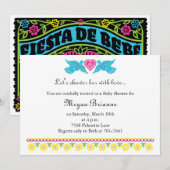 Fiesta de Bebe Colorful Tortelduifjes Uitnodiging (Voorkant / Achterkant)