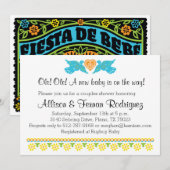 Fiesta de Bebe Colorful Tortelduifjes Uitnodiging (Voorkant / Achterkant)