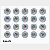 Fiesta de Bienvenida Para El Bebé Con Foto Ronde Sticker (Vel)