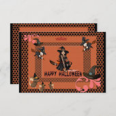 Fiesta de brujas en Halloween Kaart (Voorkant / Achterkant)
