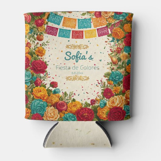 Fiesta de Colores Quinceanera, op maat Blikjeskoeler (Voorkant)