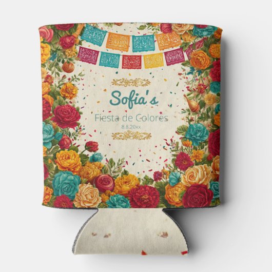 Fiesta de Colores Quinceanera, op maat Blikjeskoeler (Achterkant)